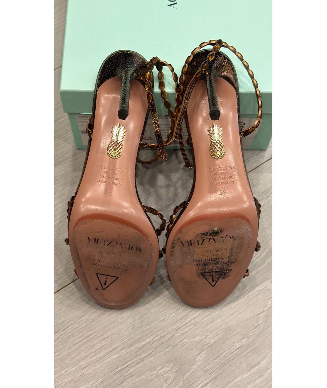 AQUAZZURA Босоножки из кожи питона, фото 7