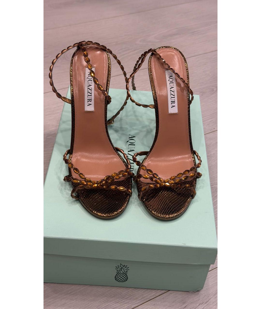AQUAZZURA Босоножки из кожи питона, фото 2