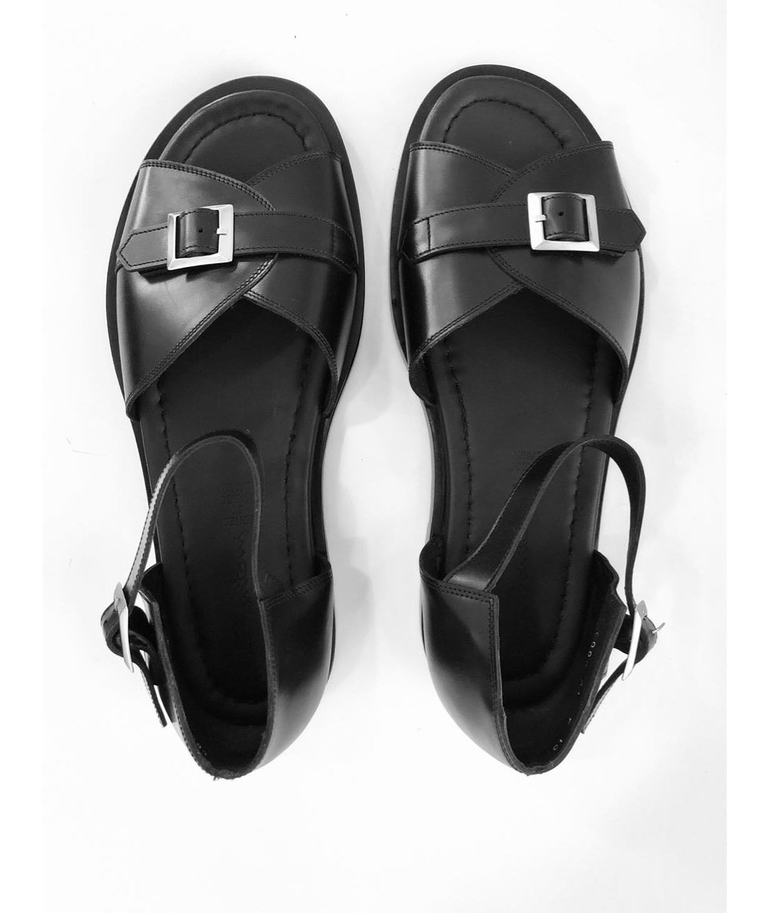 SANTONI Черные кожаные сандалии, фото 3