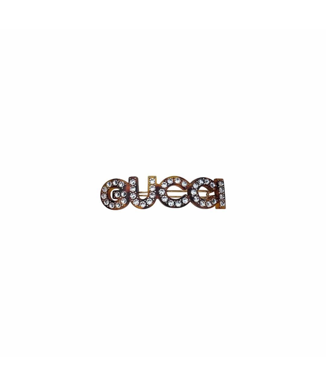 GUCCI Коричневая заколка, фото 1
