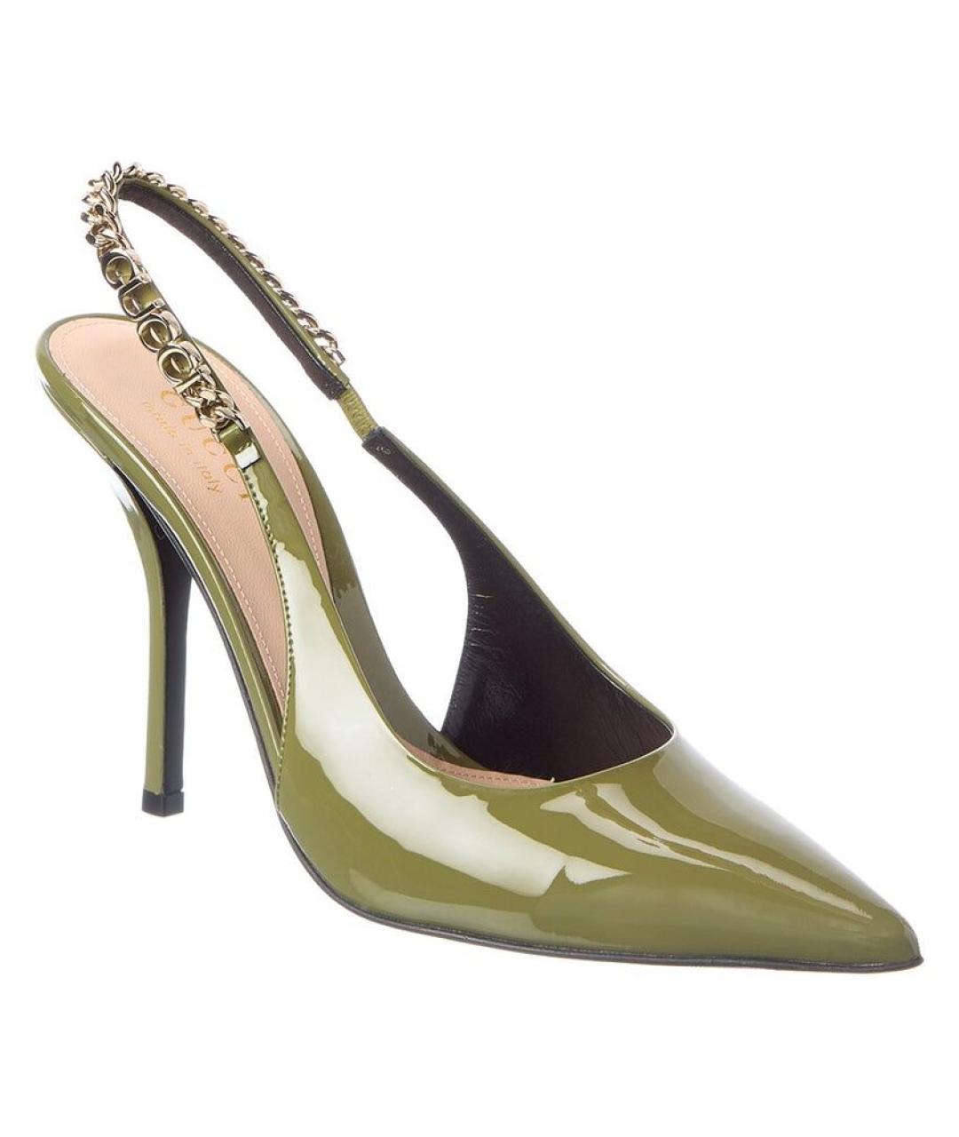 GUCCI Зеленые кожаные туфли, фото 3