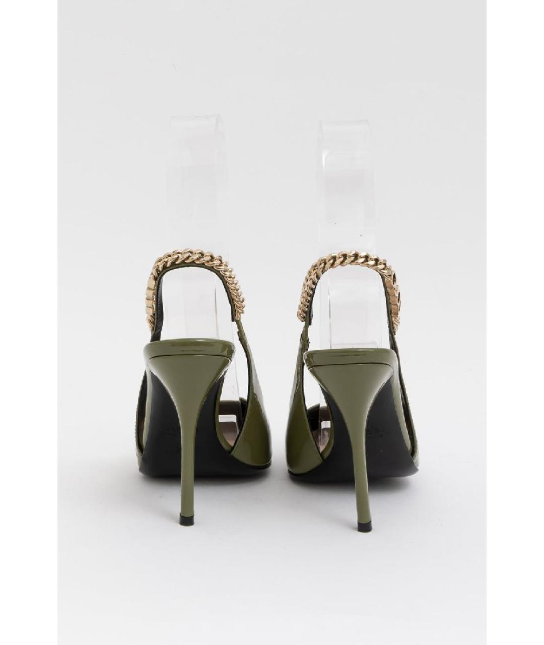 GUCCI Зеленые кожаные туфли, фото 4