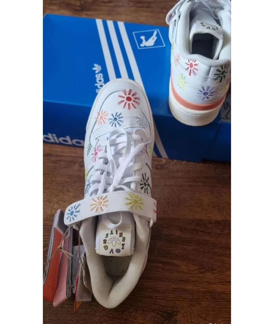 ADIDAS Белые кожаные низкие кроссовки / кеды, фото 4