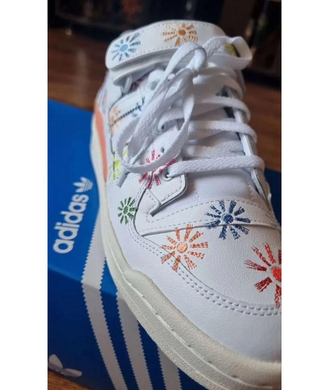 ADIDAS Белые кожаные низкие кроссовки / кеды, фото 2