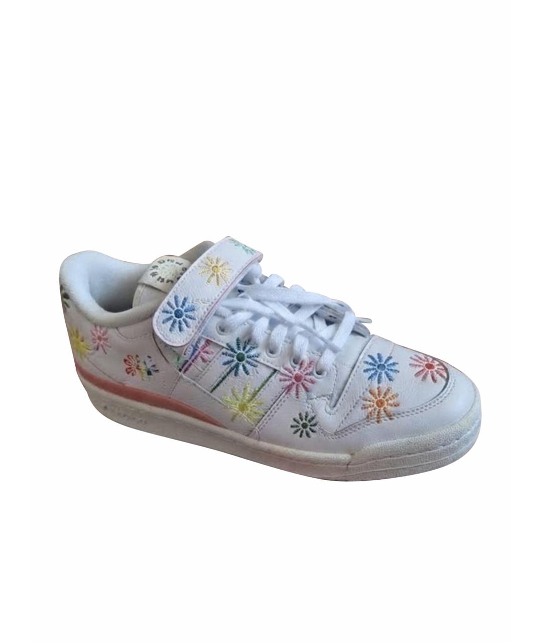 ADIDAS Белые кожаные низкие кроссовки / кеды, фото 1