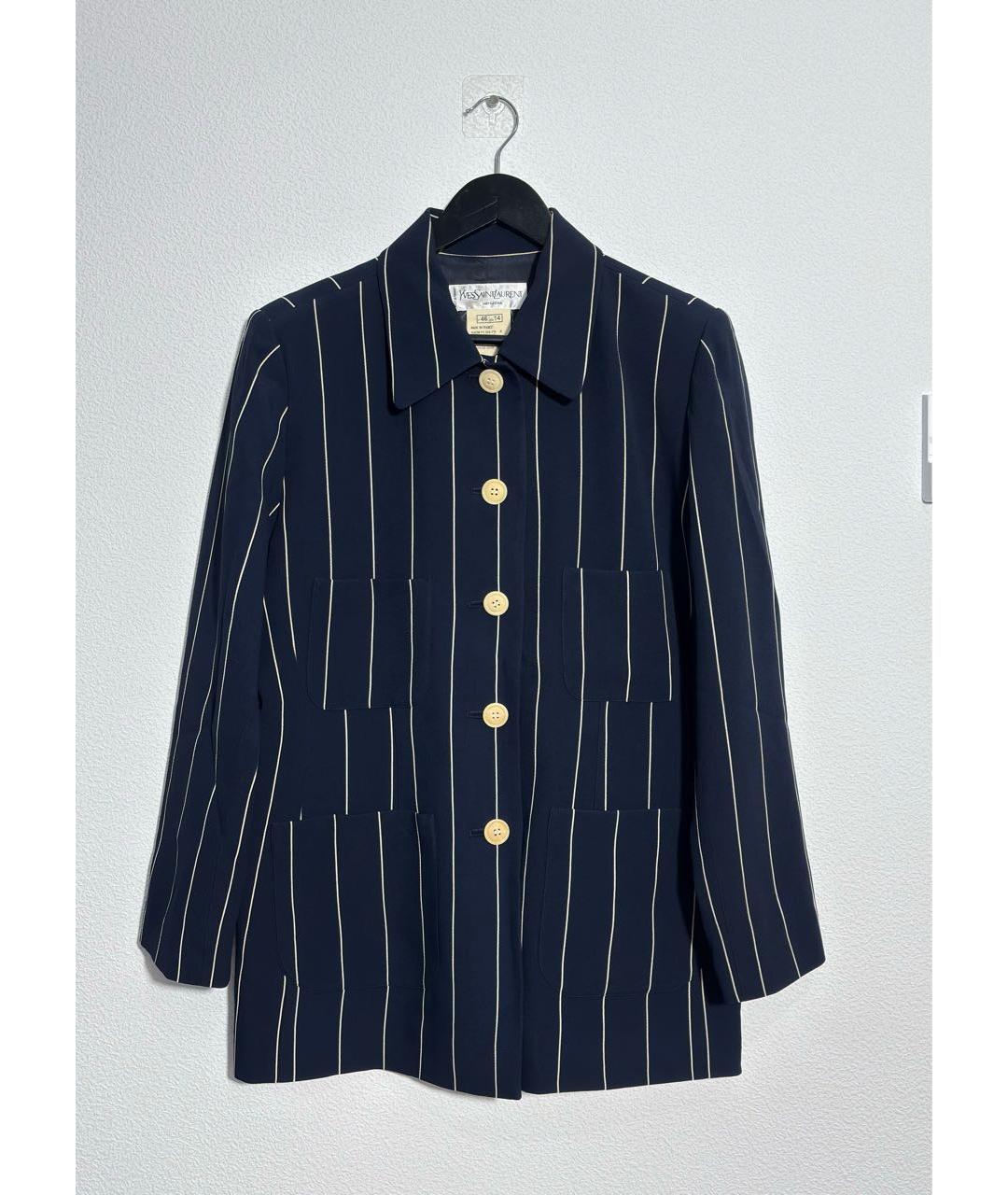 SAINT LAURENT Темно-синий вискозный костюм с юбками, фото 9