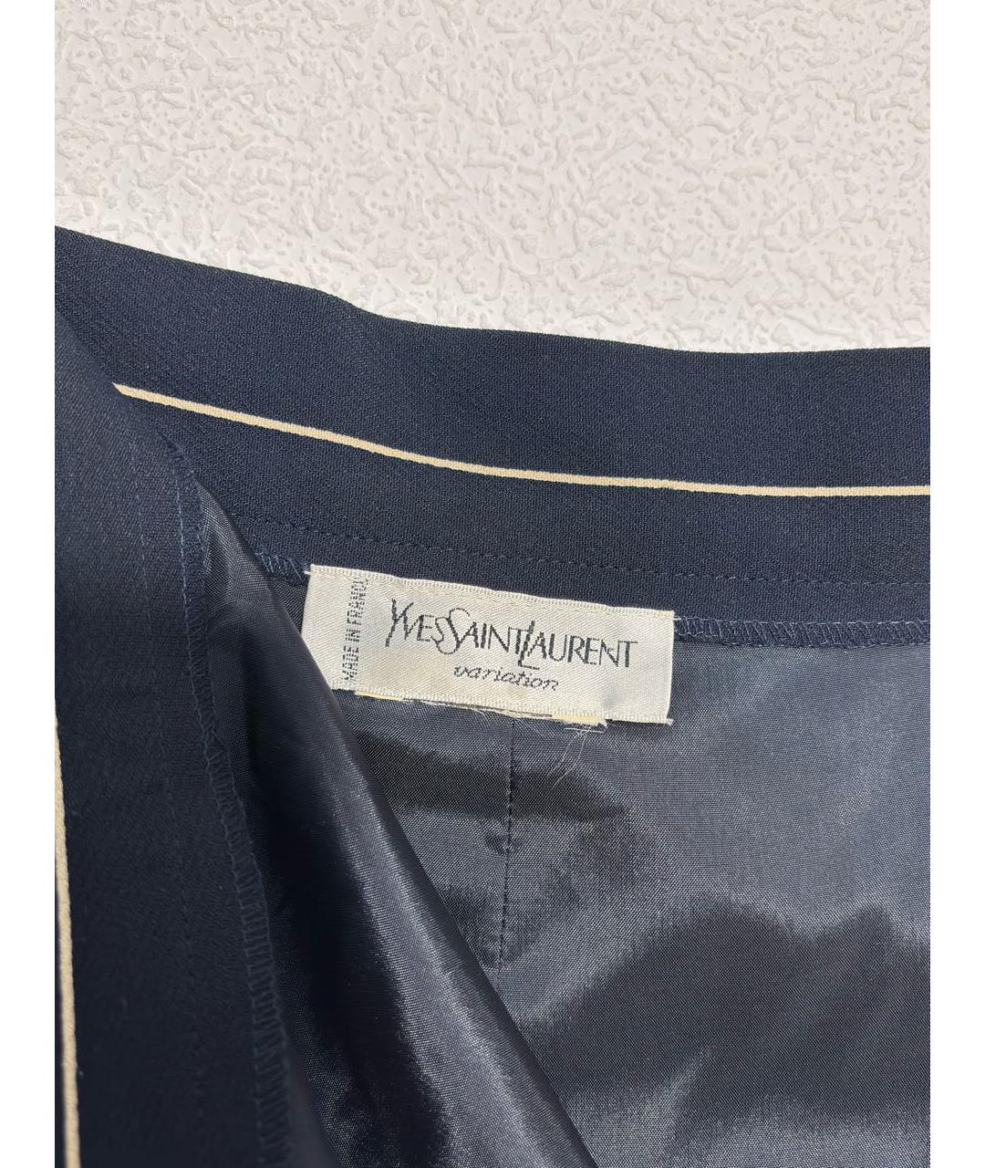 SAINT LAURENT Темно-синий вискозный костюм с юбками, фото 8