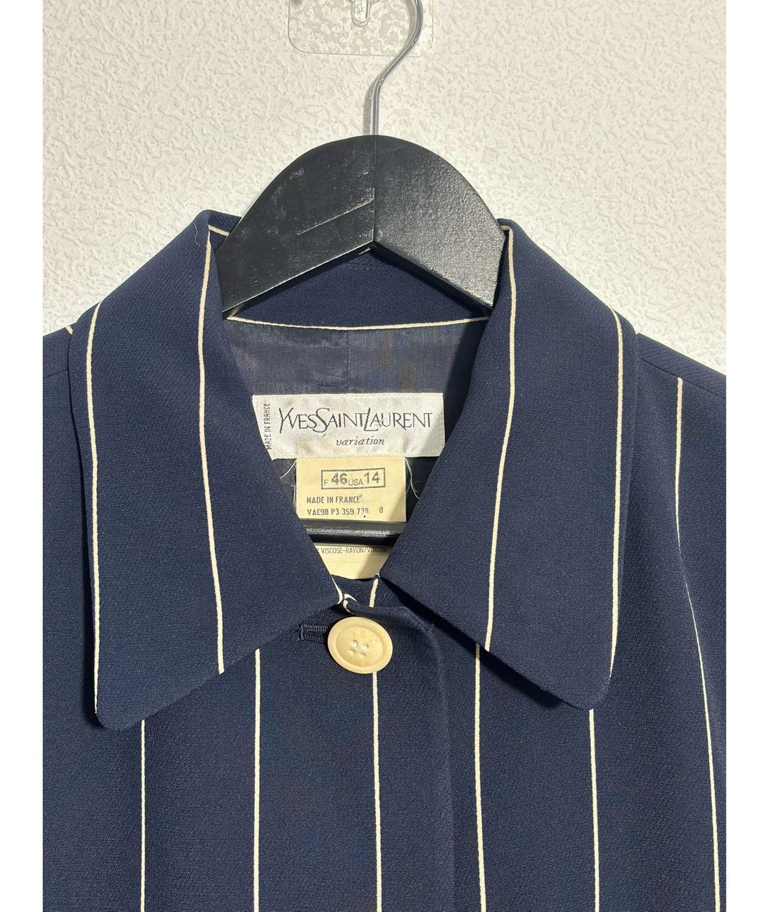 SAINT LAURENT Темно-синий вискозный костюм с юбками, фото 3