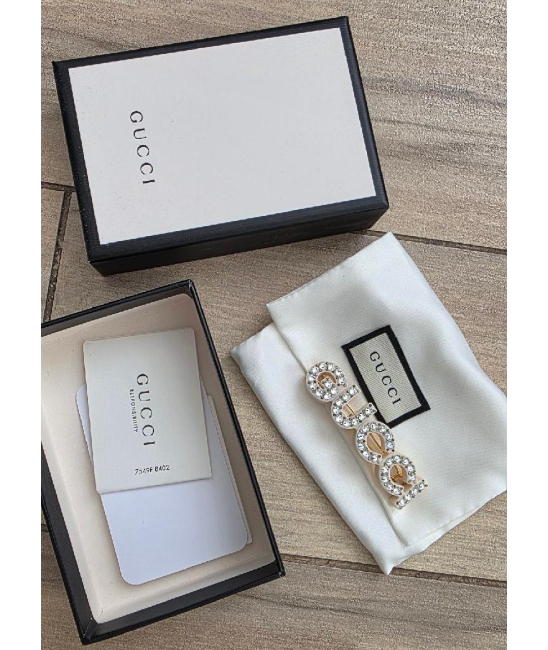 GUCCI Белая заколка, фото 7
