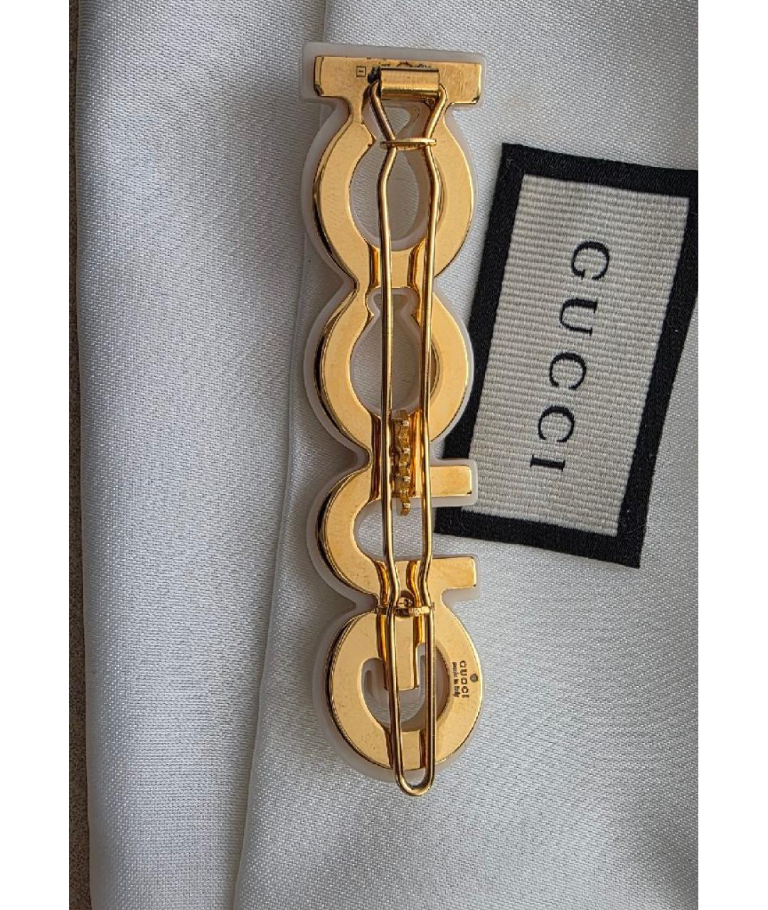 GUCCI Белая заколка, фото 3