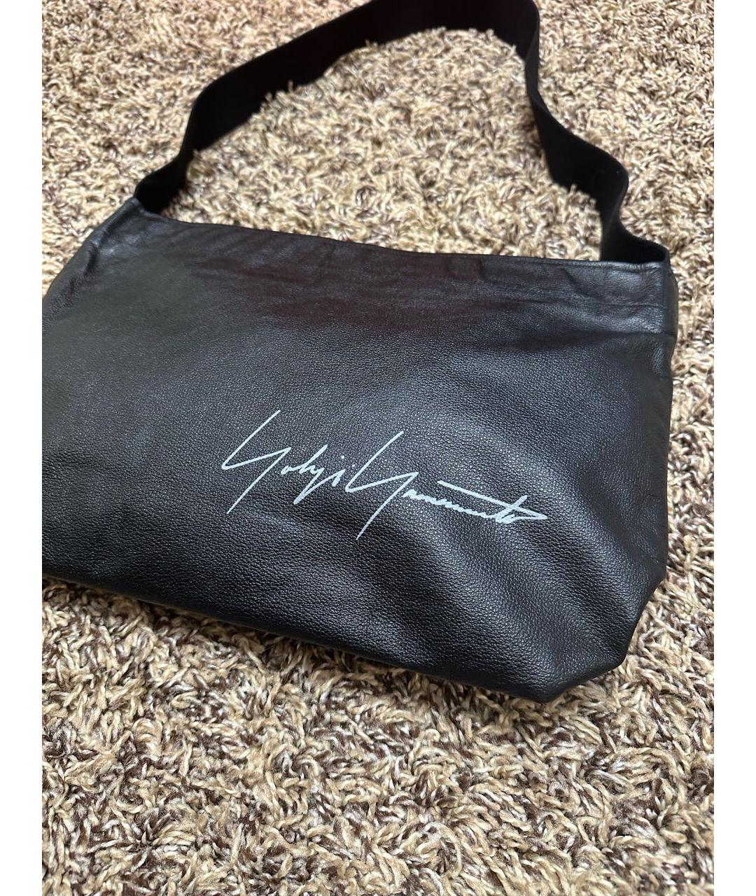 YOHJI YAMAMOTO Черная кожаная барсетка, фото 2