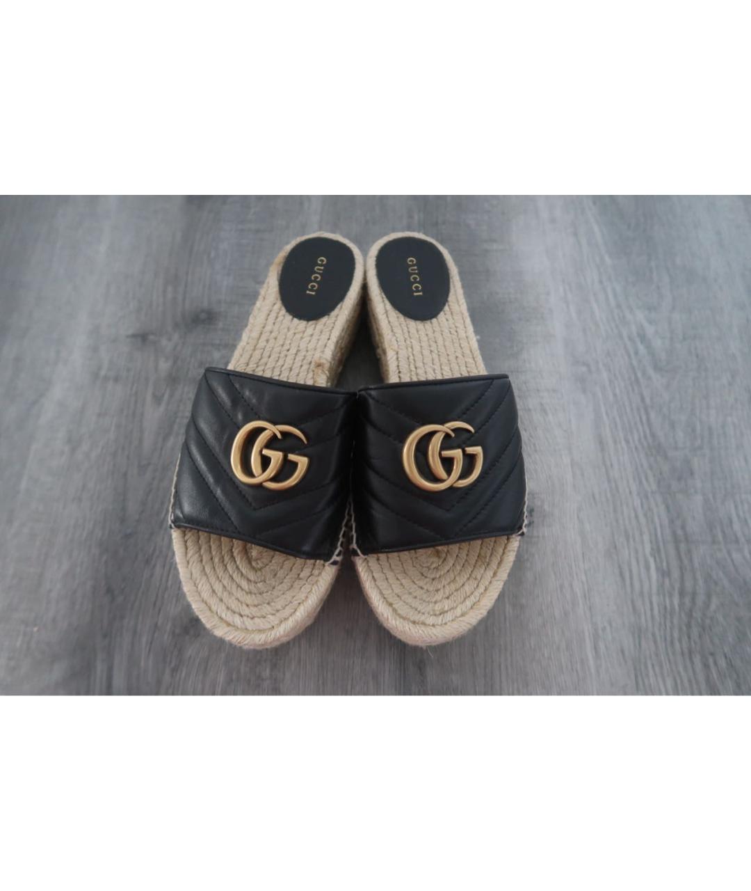 GUCCI Черные кожаные сабо, фото 4