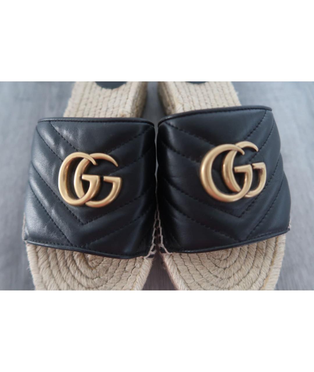 GUCCI Черные кожаные сабо, фото 6