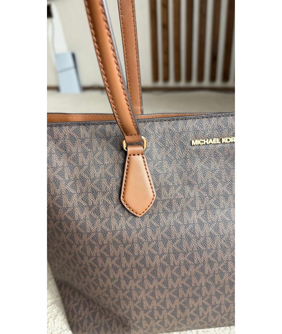 MICHAEL KORS Коричневая сумка тоут из канвы, фото 2