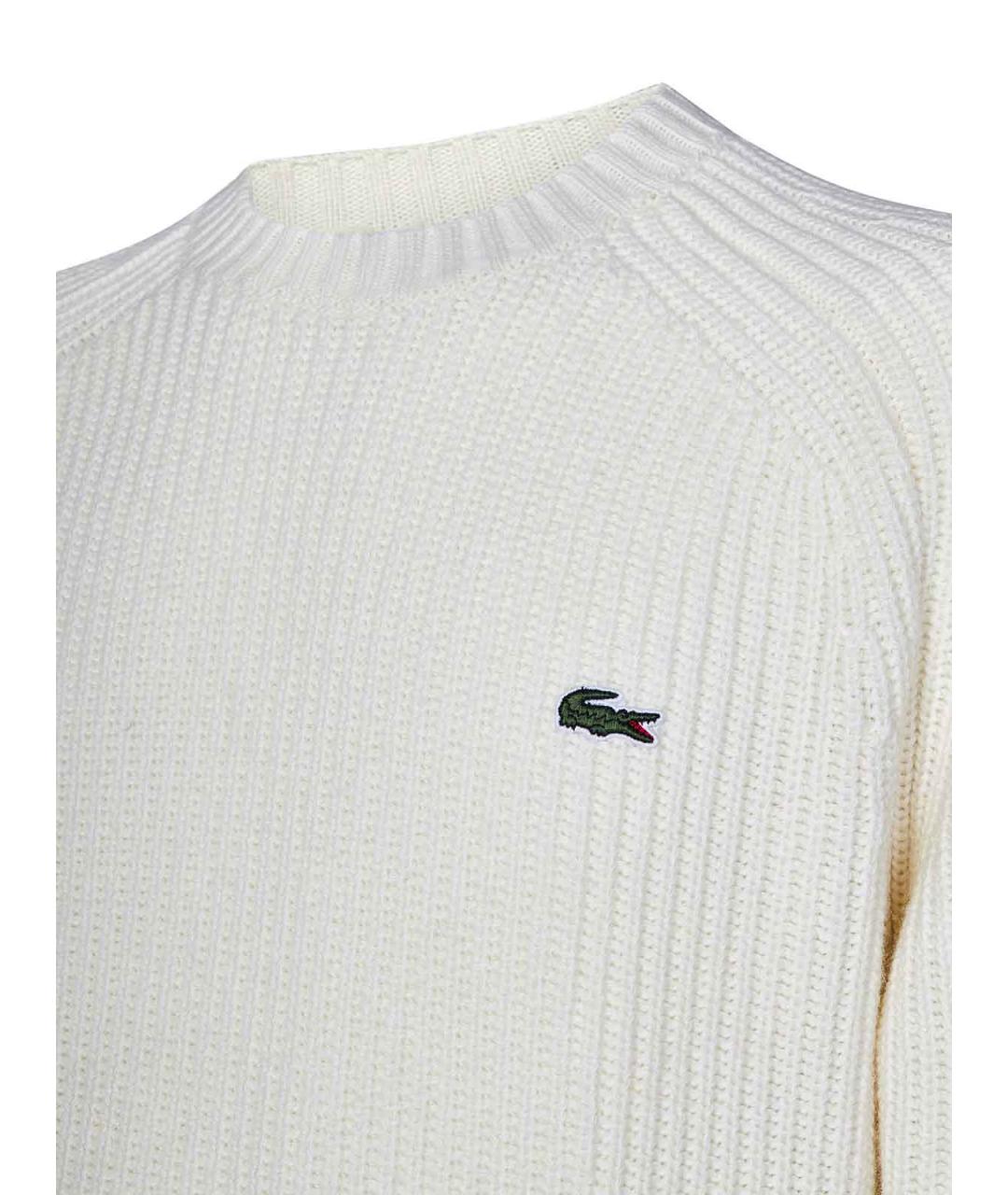 LACOSTE Белый шерстяной джемпер / свитер, фото 3