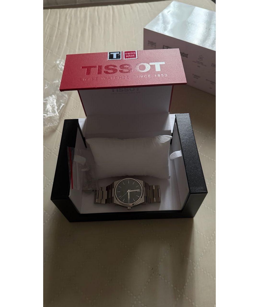 TISSOT Черные серебряные часы, фото 3