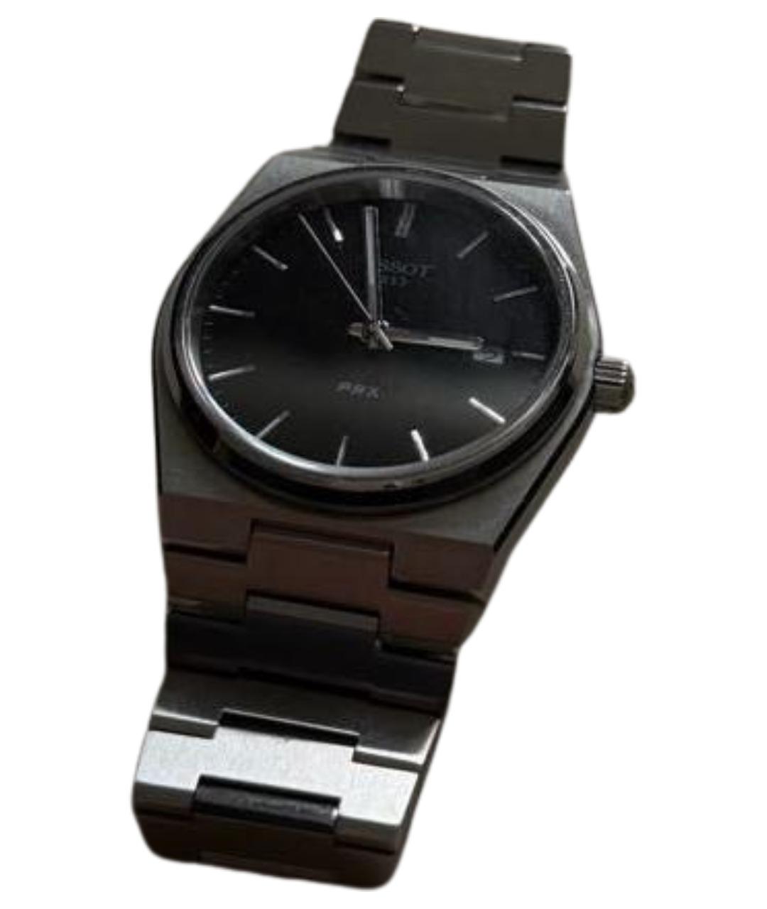 TISSOT Черные серебряные часы, фото 1