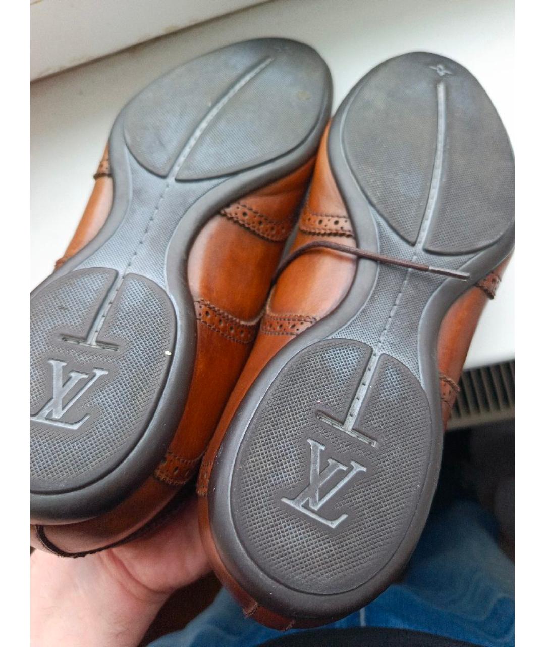 LOUIS VUITTON Коричневые кожаные туфли, фото 4