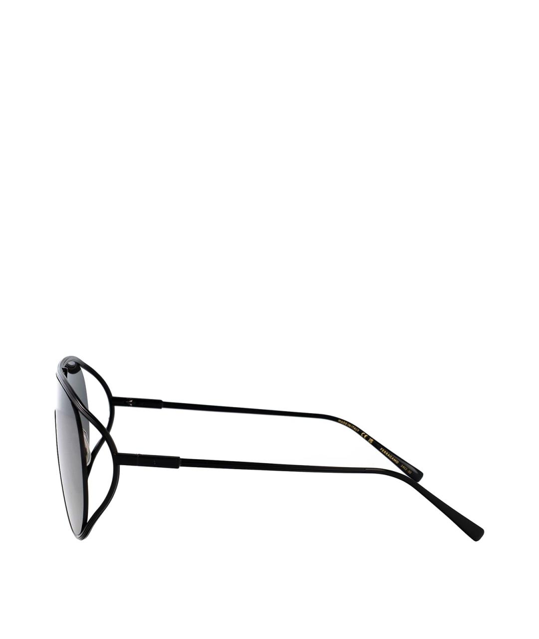 FERRAGAMO Черные металлические солнцезащитные очки, фото 3