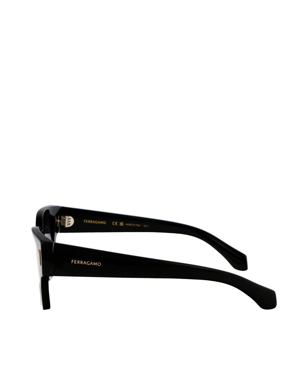 FERRAGAMO Черные пластиковые солнцезащитные очки, фото 3
