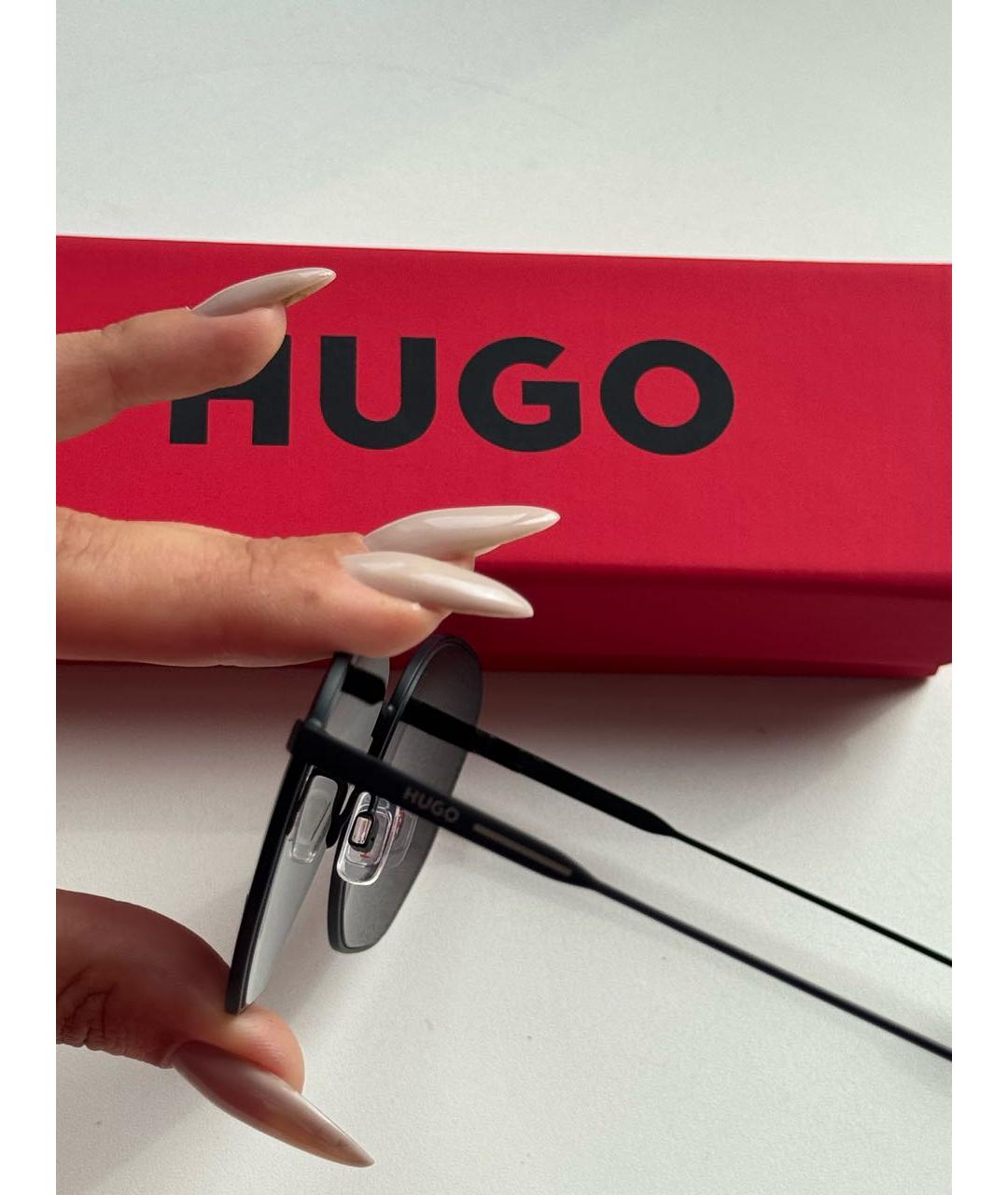 HUGO Черные металлические солнцезащитные очки, фото 3