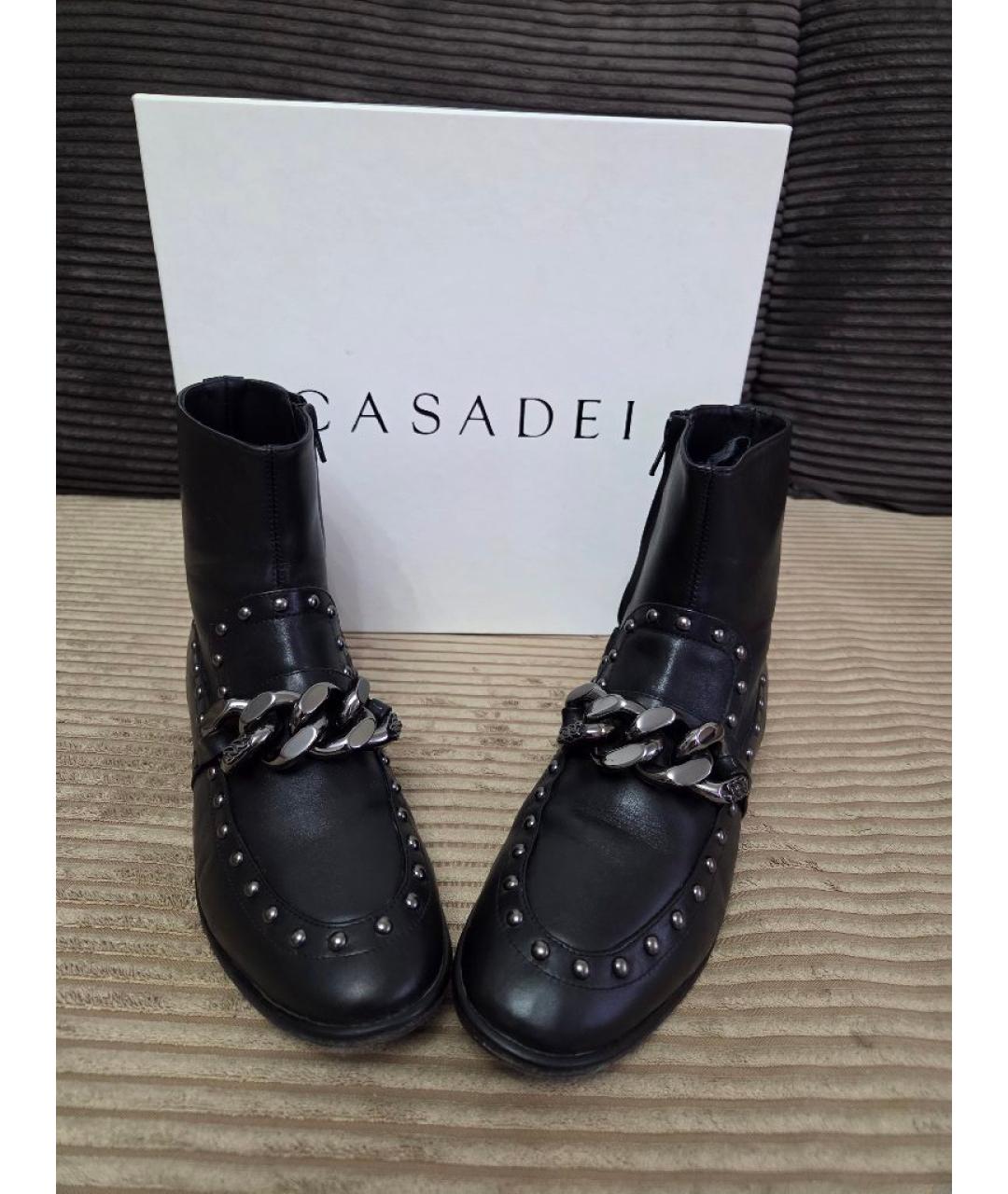CASADEI Черные кожаные полусапоги, фото 3