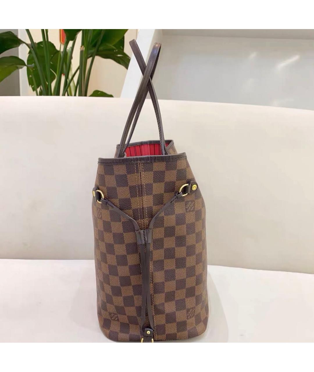 LOUIS VUITTON Коричневая кожаная сумка тоут, фото 4