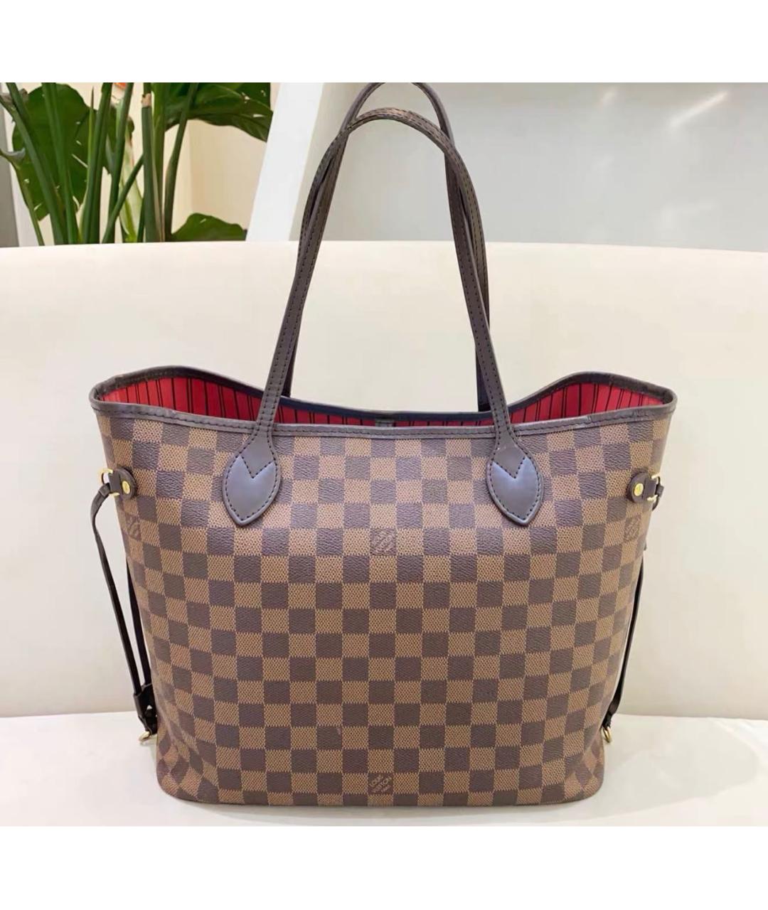 LOUIS VUITTON Коричневая кожаная сумка тоут, фото 8