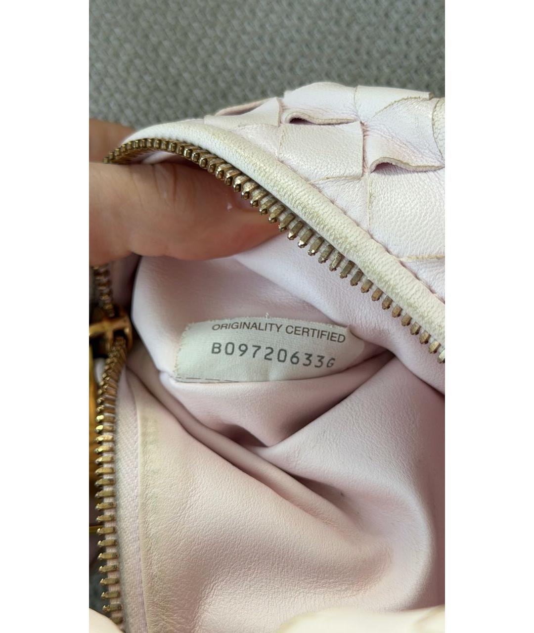 BOTTEGA VENETA Розовая кожаная сумка с короткими ручками, фото 8