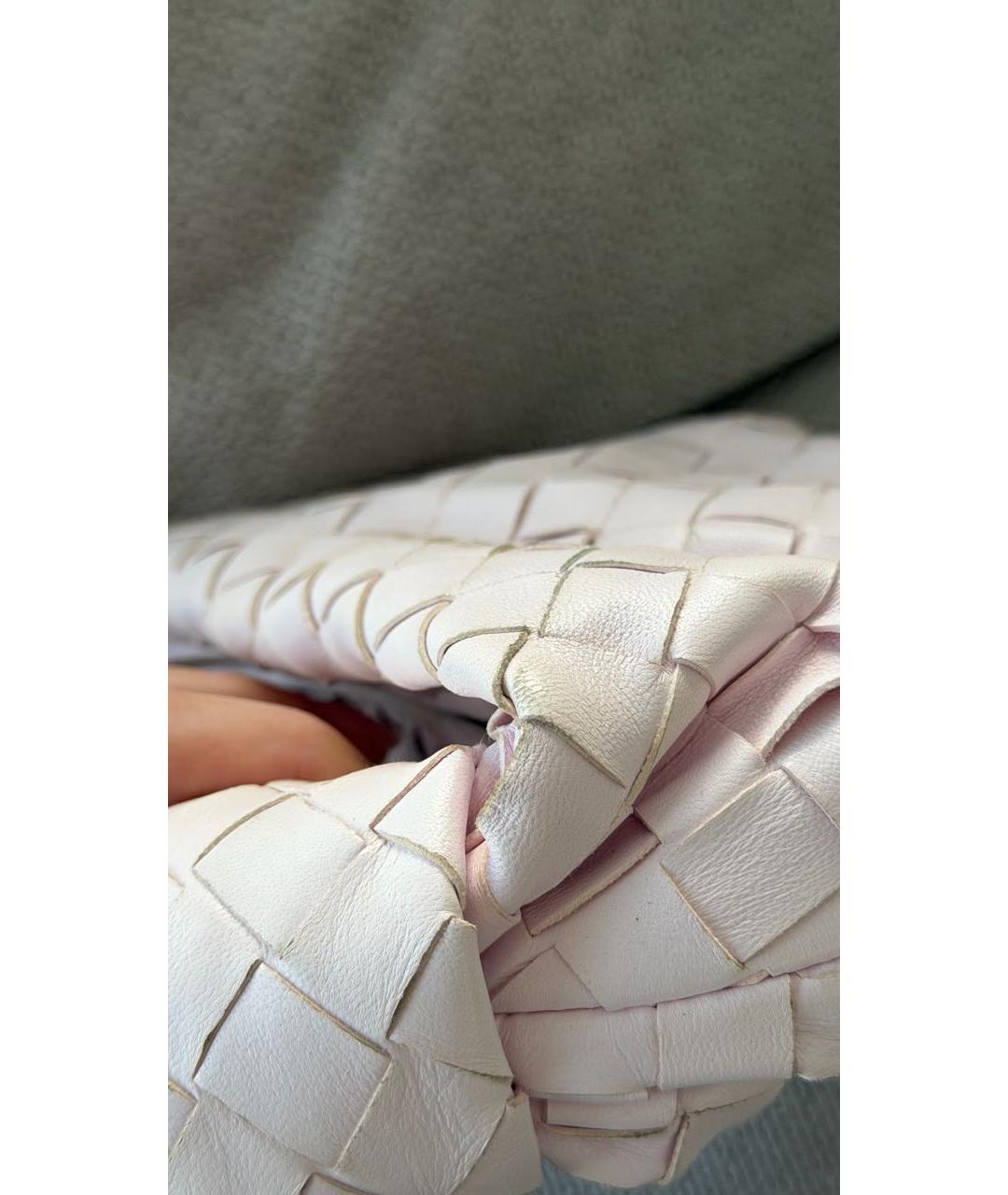 BOTTEGA VENETA Розовая кожаная сумка с короткими ручками, фото 7