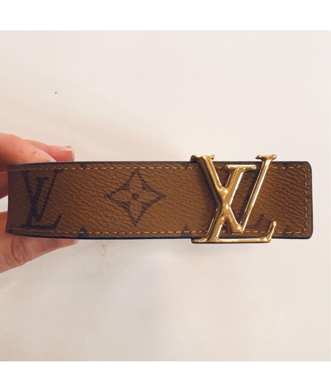 LOUIS VUITTON Коричневый кожаный ремень, фото 6