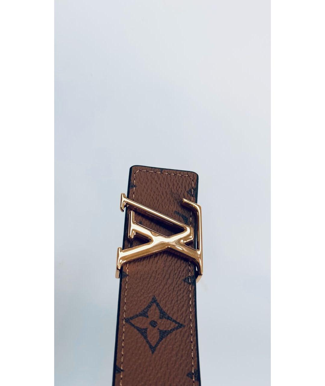 LOUIS VUITTON Коричневый кожаный ремень, фото 2
