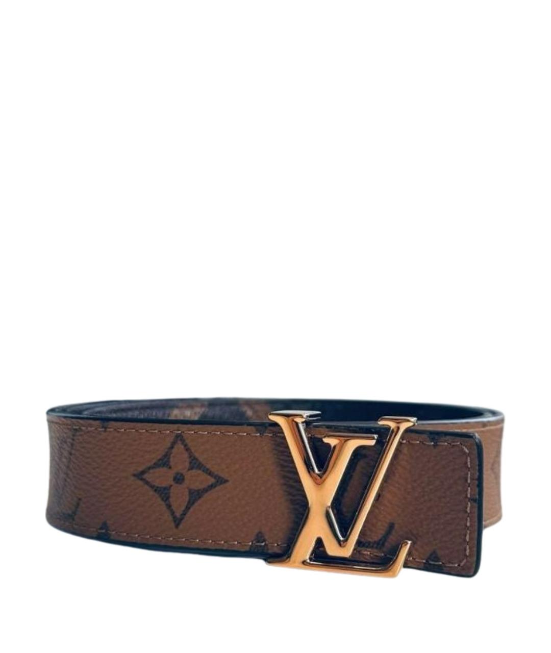 LOUIS VUITTON Коричневый кожаный ремень, фото 1