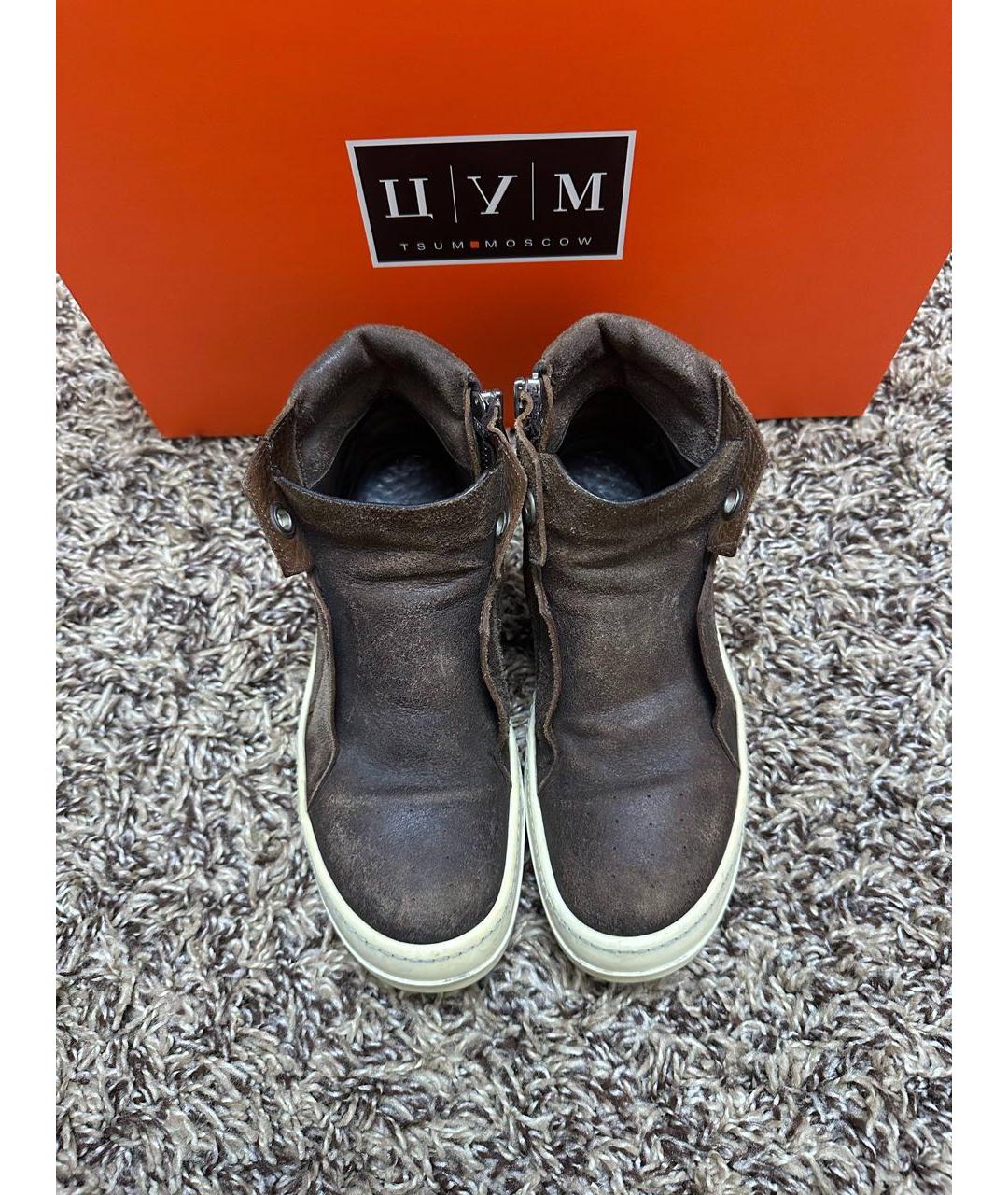 RICK OWENS Коричневые кеды, фото 4