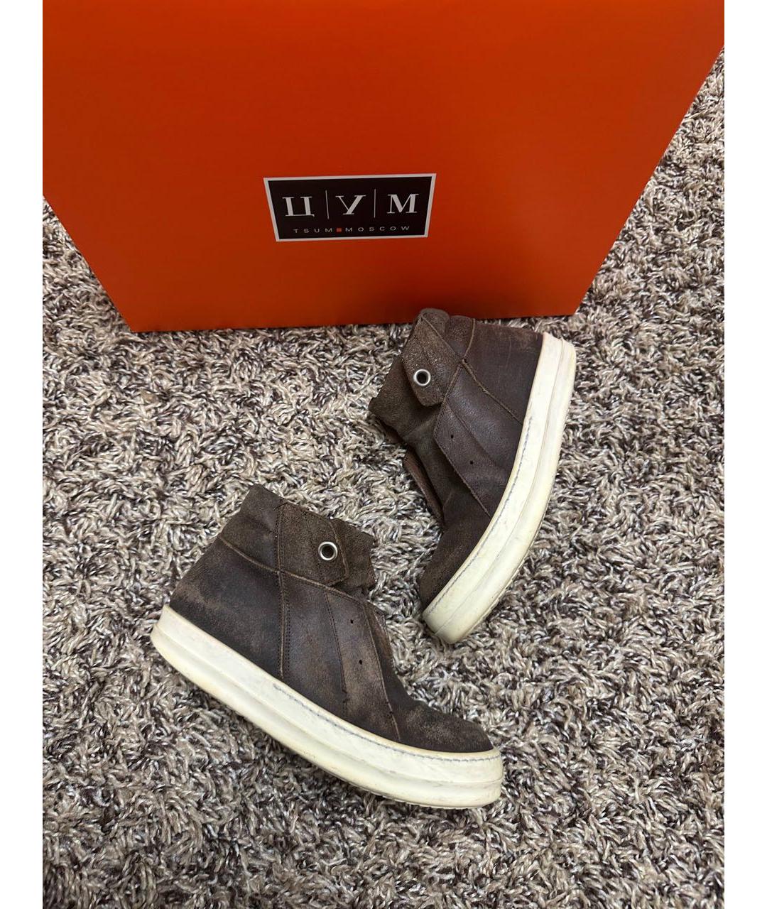 RICK OWENS Коричневые кеды, фото 7