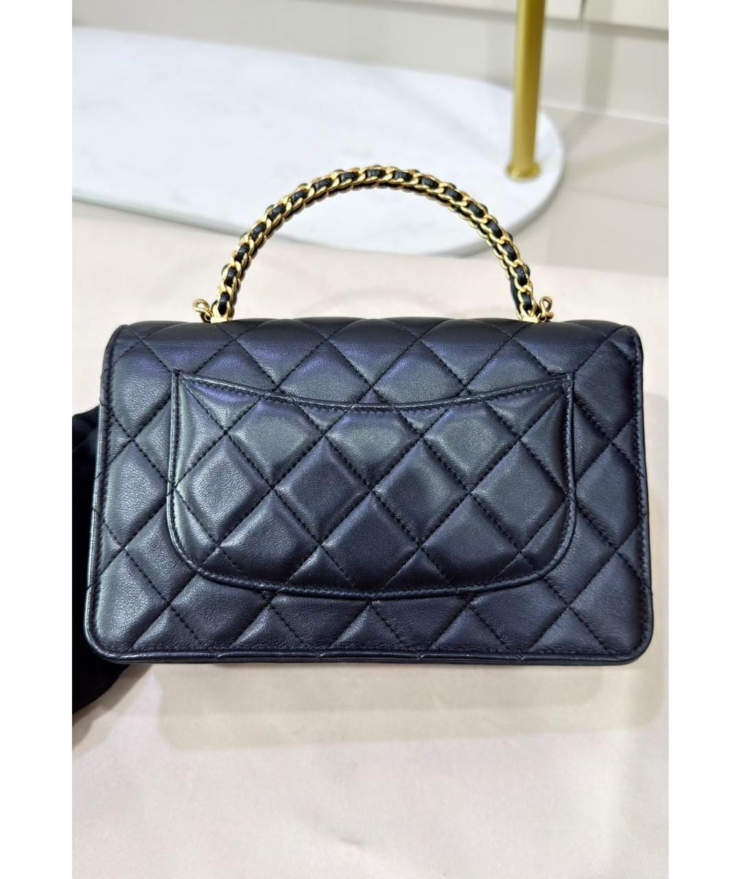 CHANEL Черная кожаная сумка через плечо, фото 3