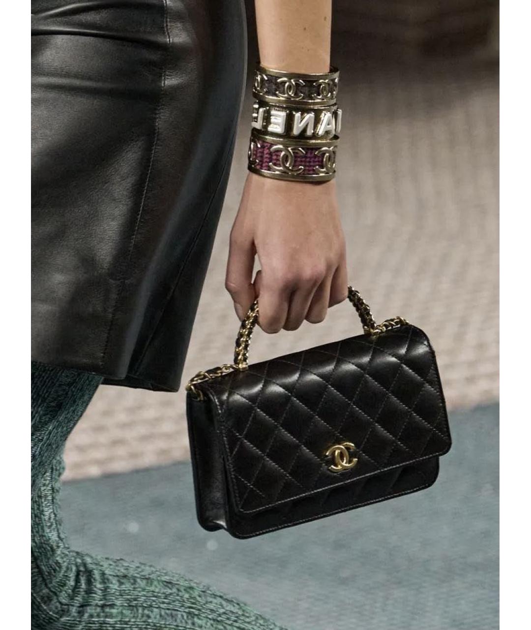 CHANEL Черная кожаная сумка через плечо, фото 8