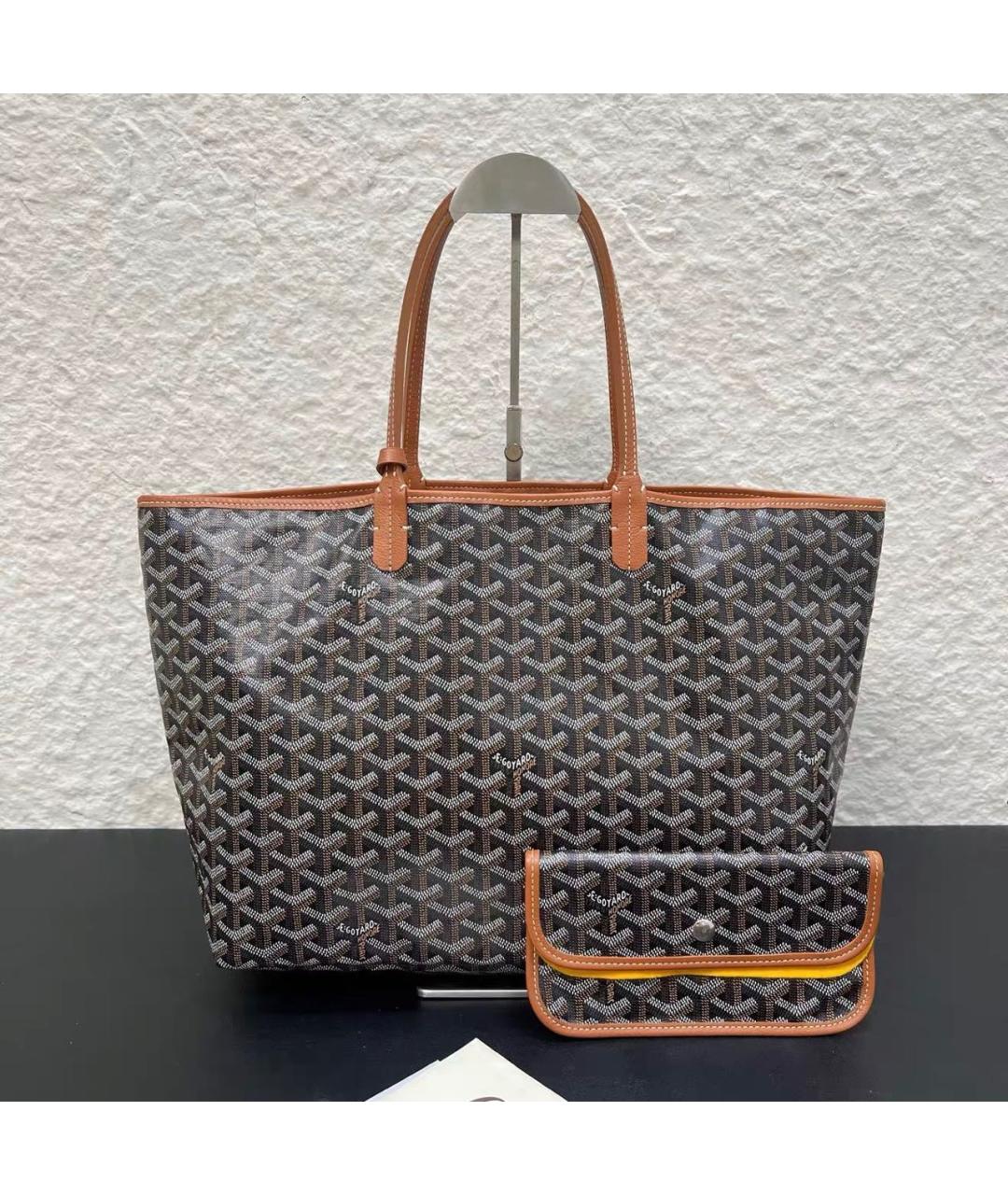 GOYARD Коричневая кожаная сумка тоут, фото 8