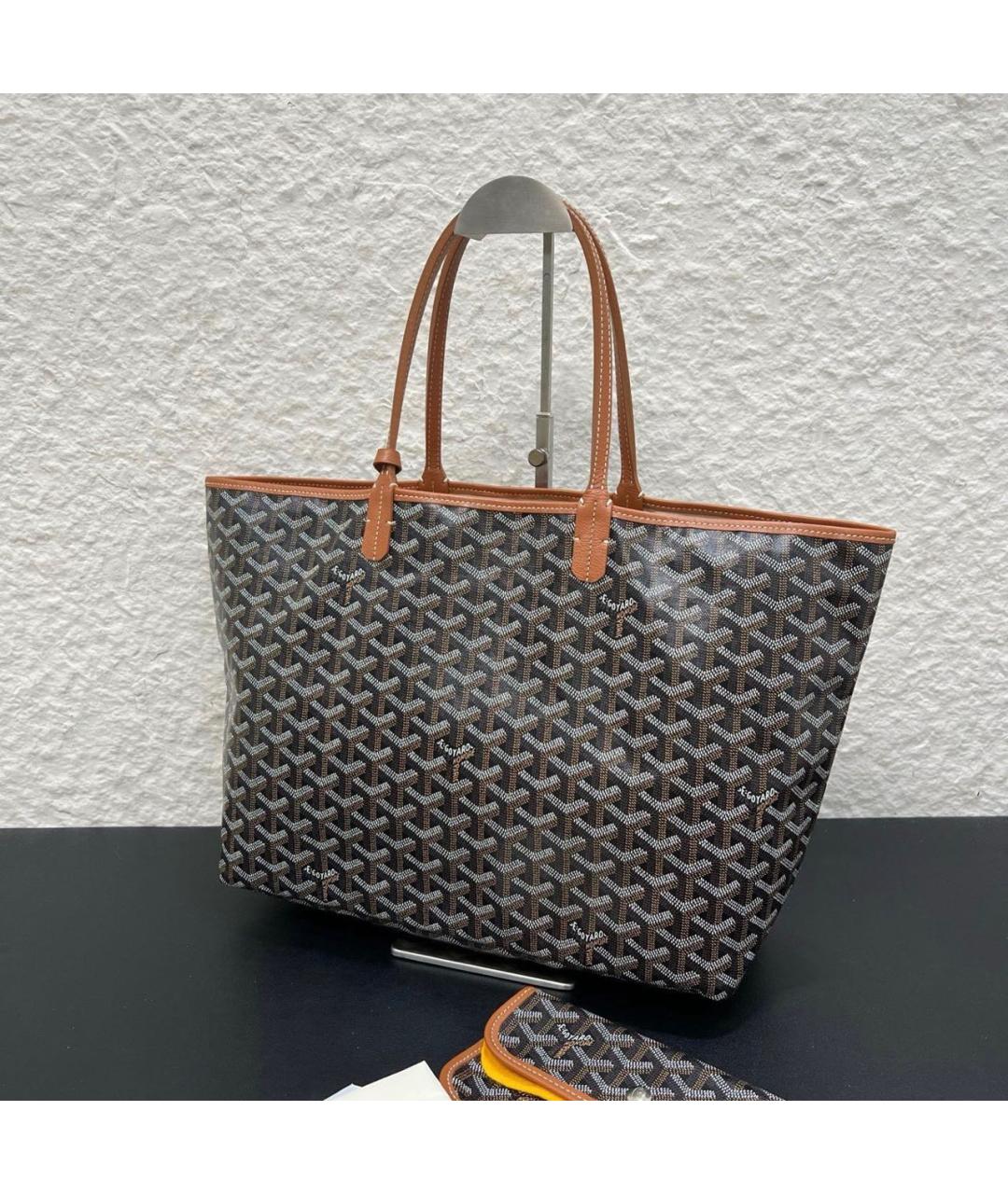 GOYARD Коричневая кожаная сумка тоут, фото 7