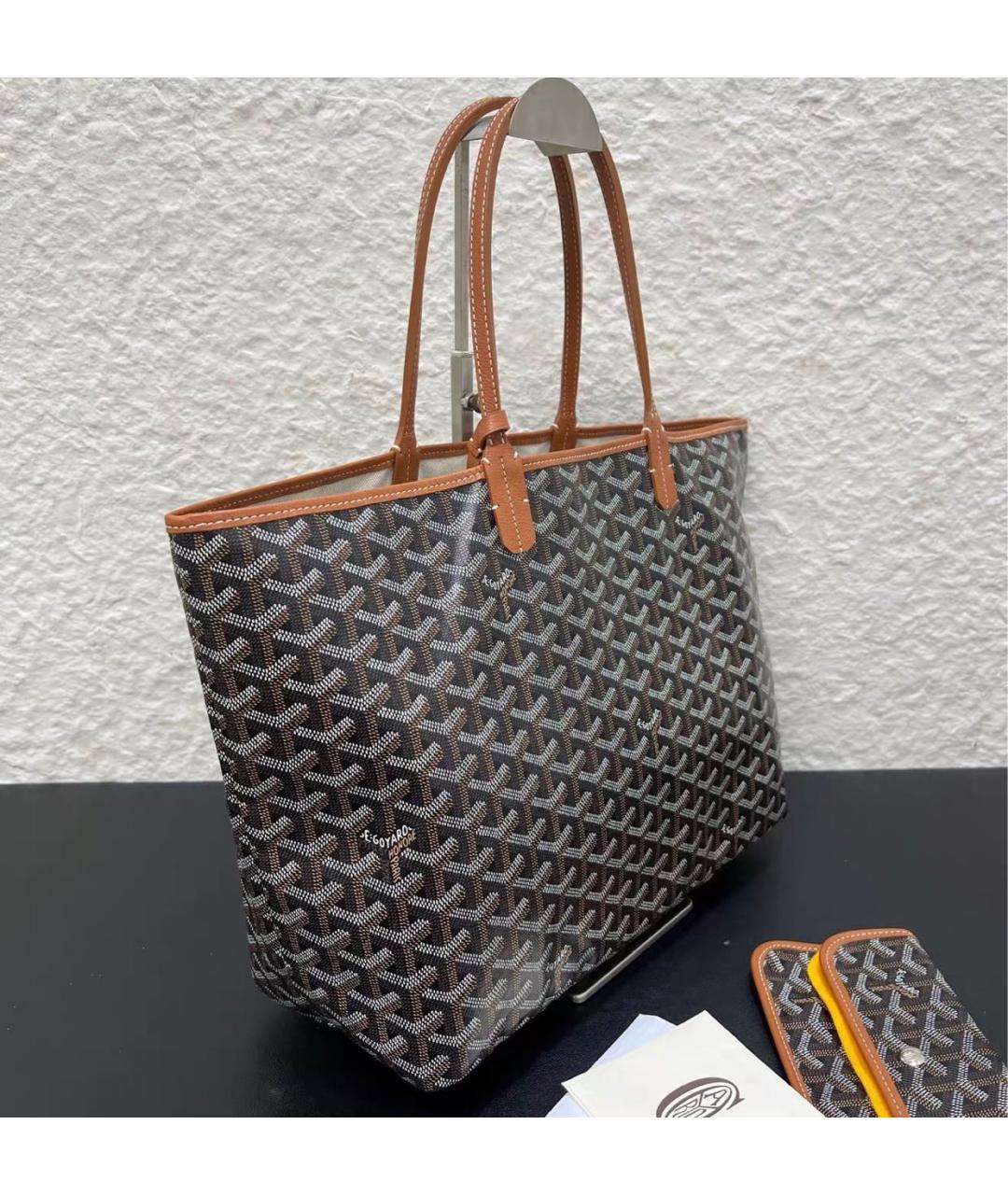 GOYARD Коричневая кожаная сумка тоут, фото 3