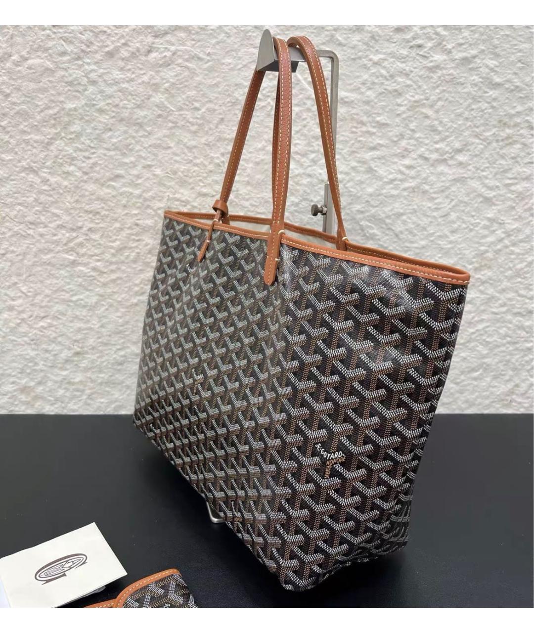 GOYARD Коричневая кожаная сумка тоут, фото 4