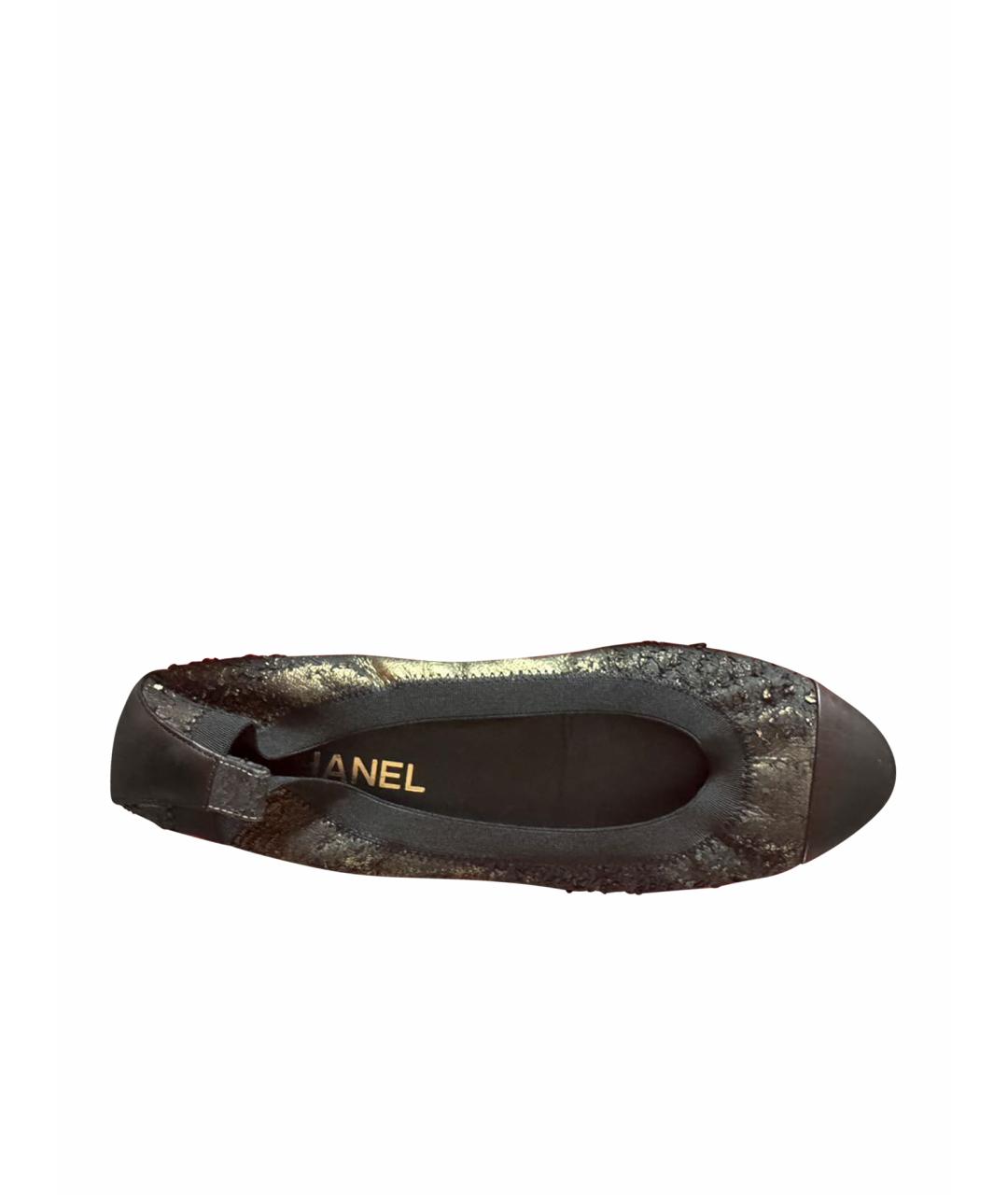 CHANEL Черные кожаные балетки, фото 1