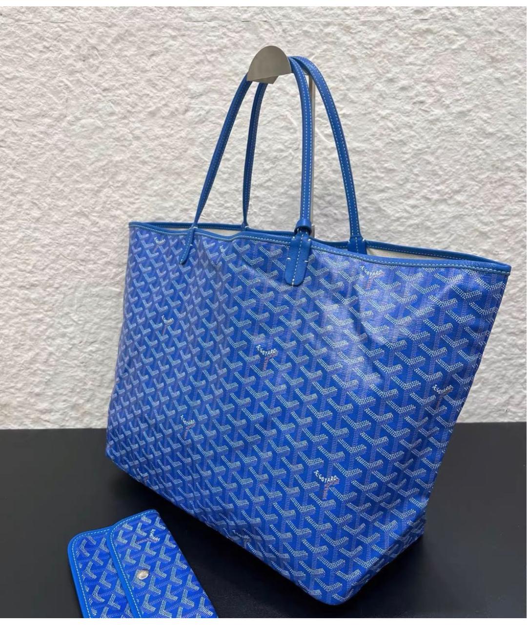 GOYARD Синяя кожаная сумка тоут, фото 5