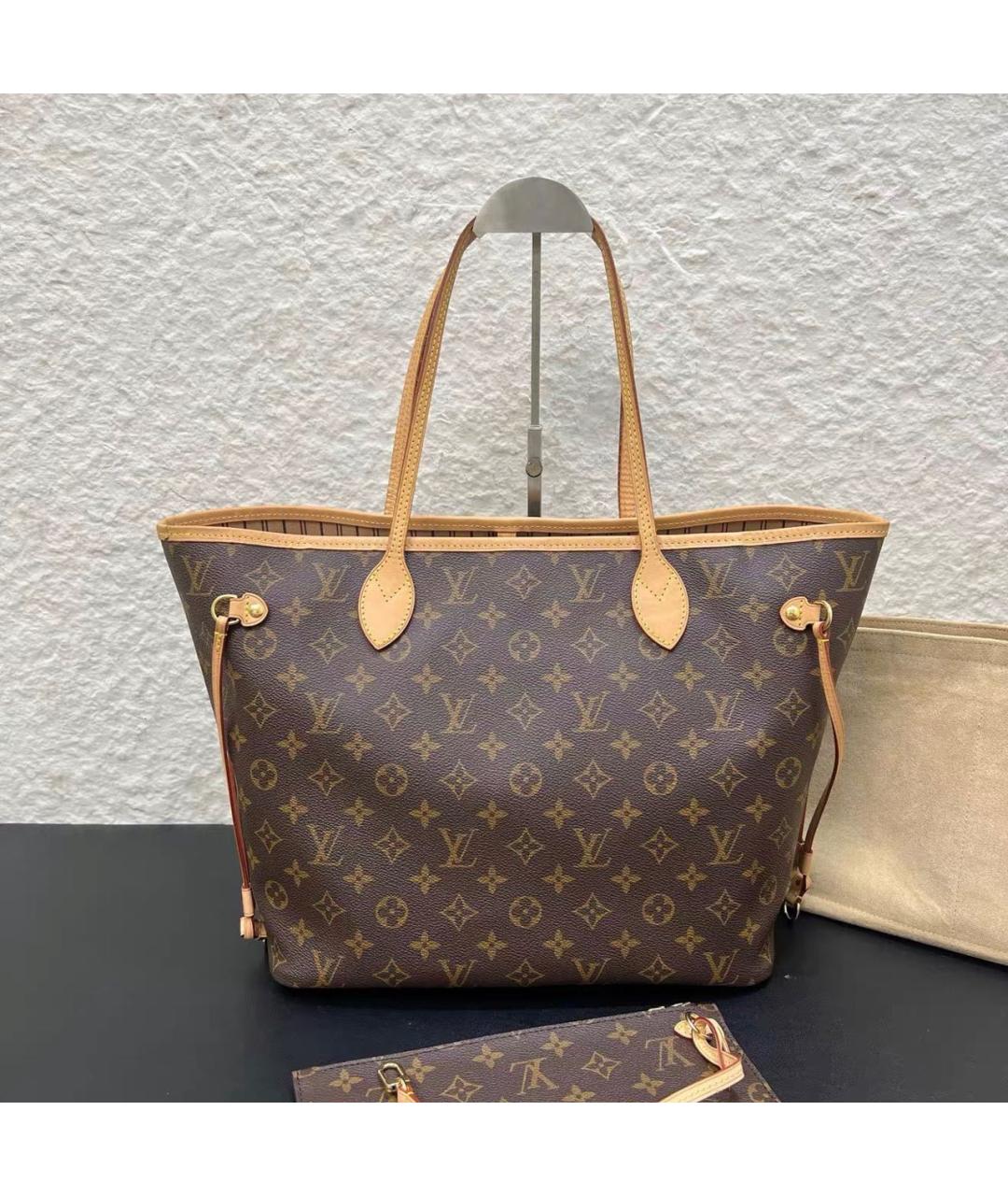 LOUIS VUITTON Коричневая кожаная сумка тоут, фото 3