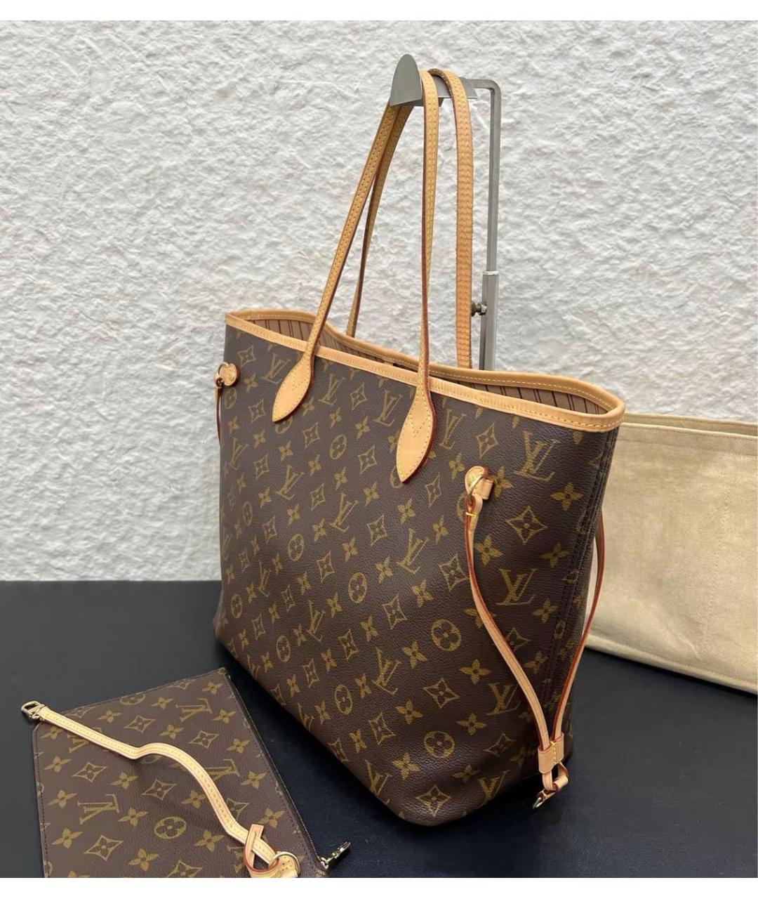 LOUIS VUITTON Коричневая кожаная сумка тоут, фото 5