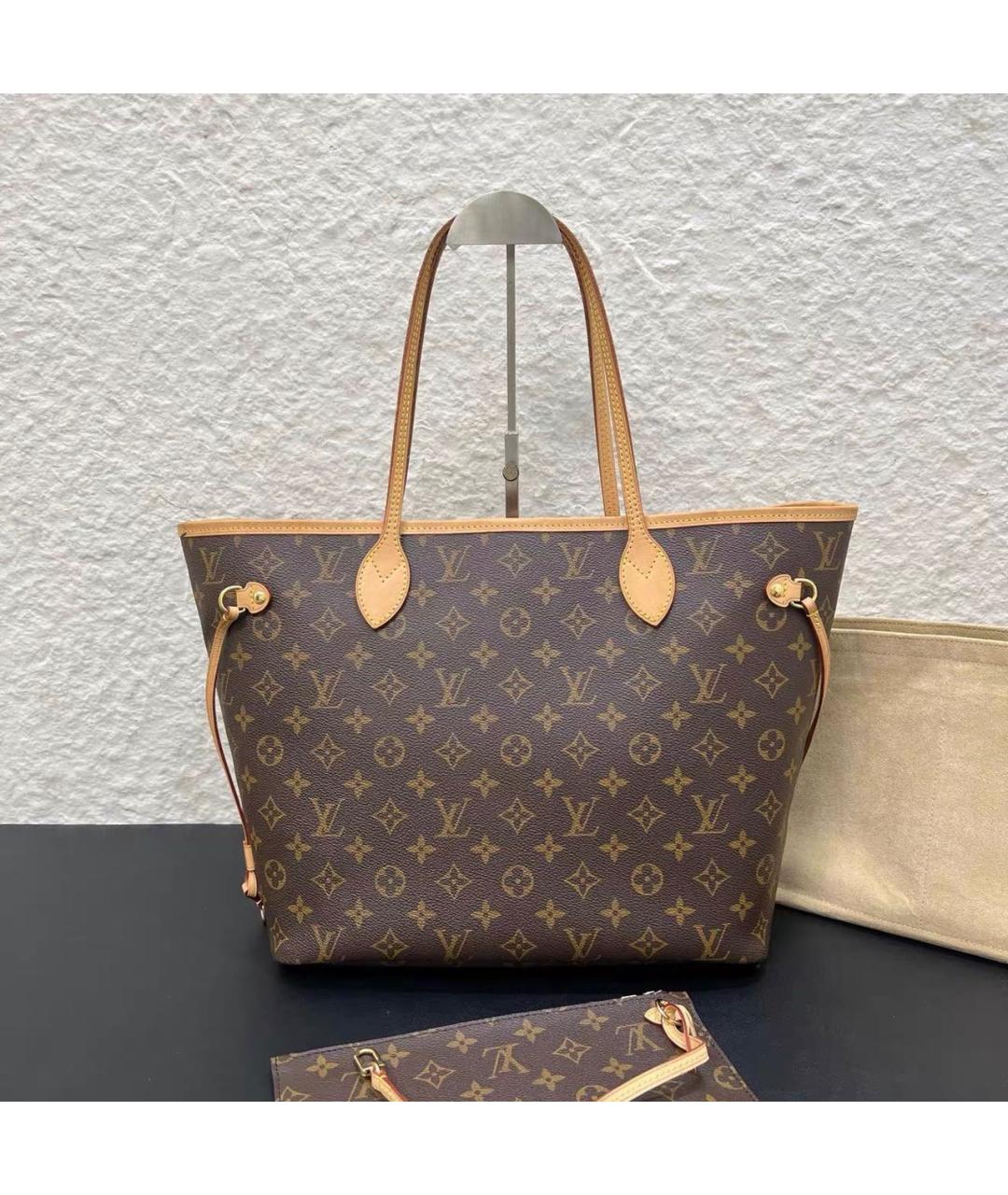 LOUIS VUITTON Коричневая кожаная сумка тоут, фото 2