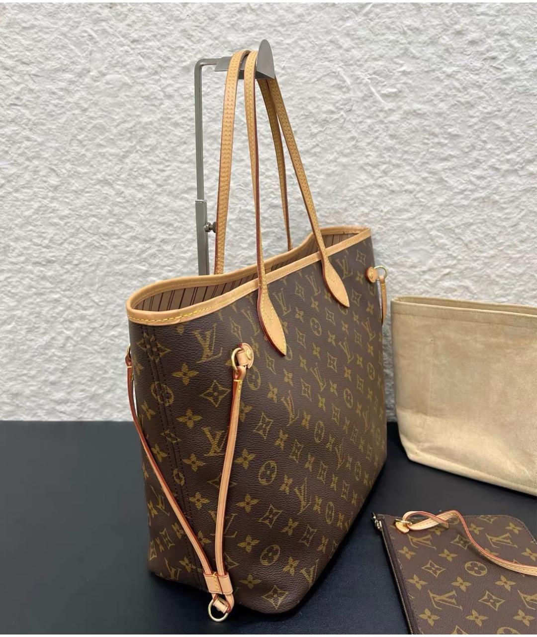 LOUIS VUITTON Коричневая кожаная сумка тоут, фото 4