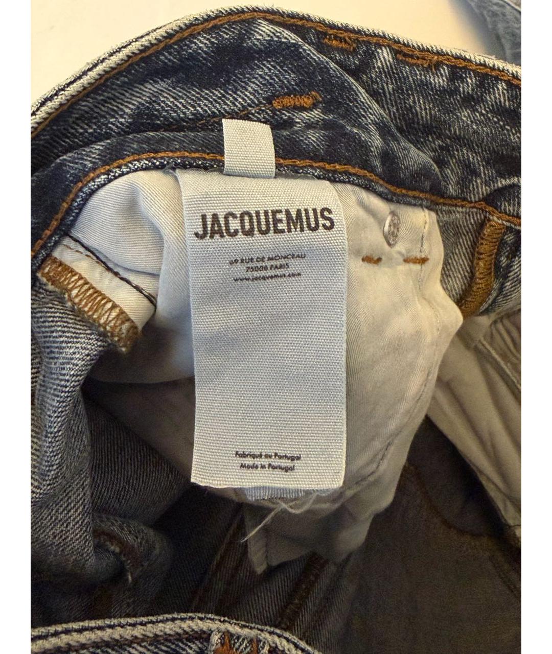 JACQUEMUS Голубые хлопковые прямые джинсы, фото 5