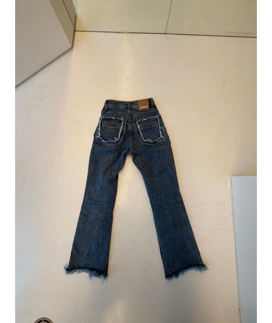 JACQUEMUS Голубые хлопковые прямые джинсы, фото 2