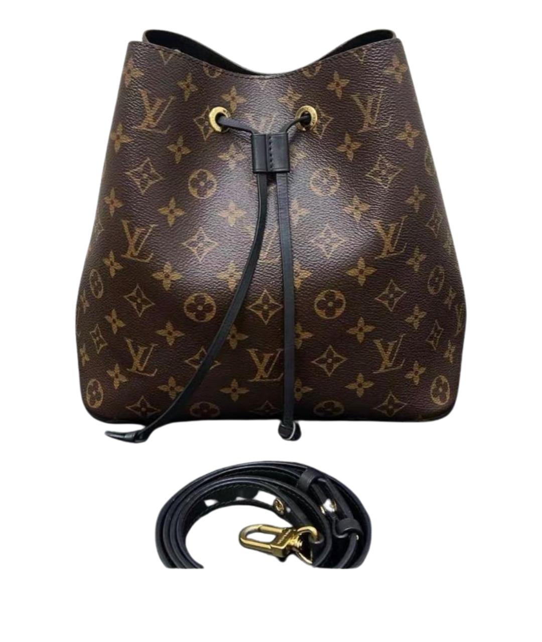 LOUIS VUITTON Черная кожаная сумка тоут, фото 1